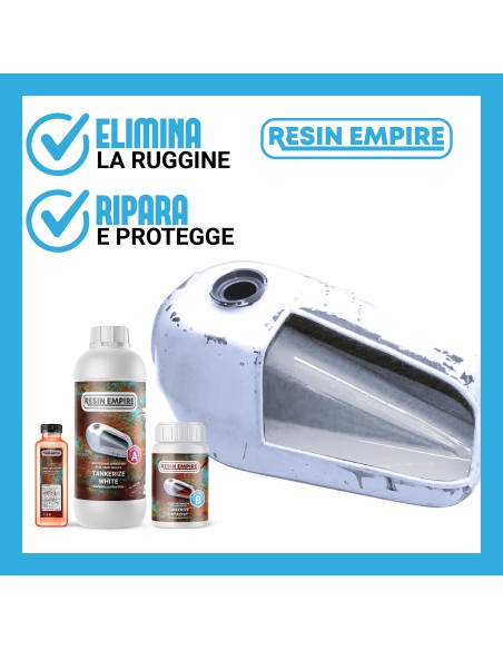 Kit Anti-Rost-Behandlung Tank Motorrad Weiß Mittel Max 25L.